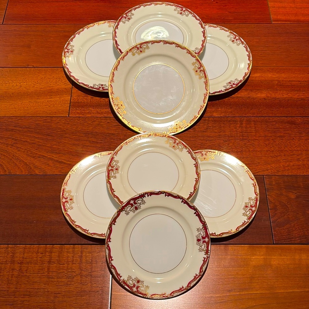 Meito China Hampton Pattern. Vintage. Set of 4 salad & 4 dessert plates.